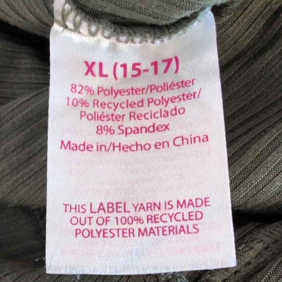 No Boundaries Olive Ribbed Wide Leg Pants XL                                T100 - Picture 9 of 9